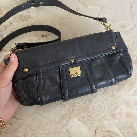 Kooba Leather Convertible Baguette Clutch Shoulder Bag - Picture 3 of 14